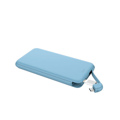 Çift USB Çıkışı 186g 14mm Dahili Kablo Güç Bankası