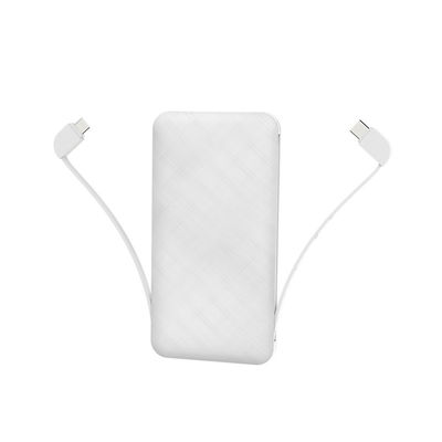 Dahili Kablo 10000mAh 210g Ultra İnce Güç Bankası