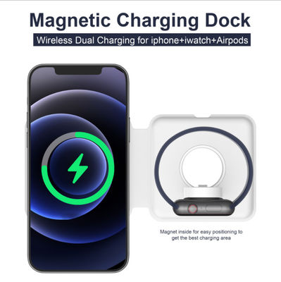 Süper İnce Katlanabilir 15W 2'si 1 Arada Kablosuz Magsafe Duo Şarj Cihazı